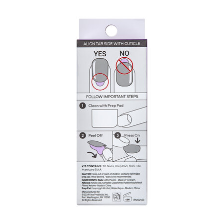 Unghii cu aplicare prin presare imPRESS Modern French, Snooze, 1 set, Kiss 689310