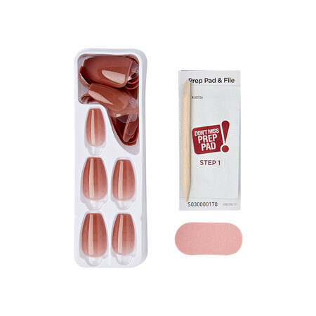 Unghii cu aplicare prin presare imPRESS Bare but Better, Flare, 1 set, Kiss 689337