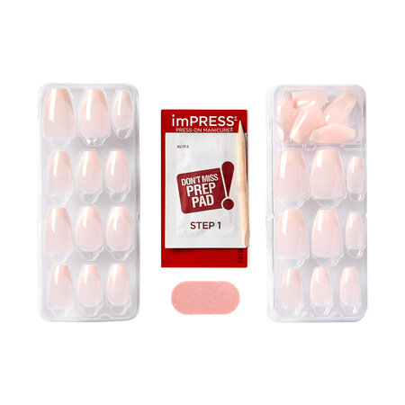 Unghii cu aplicare prin presare imPRESS Bare French, Genuine, 1 set, Kiss 689356