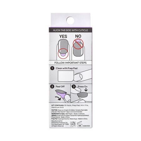 Unghii cu aplicare prin presare imPRESS Classic French, Everlasting, 1 set, Kiss 689392
