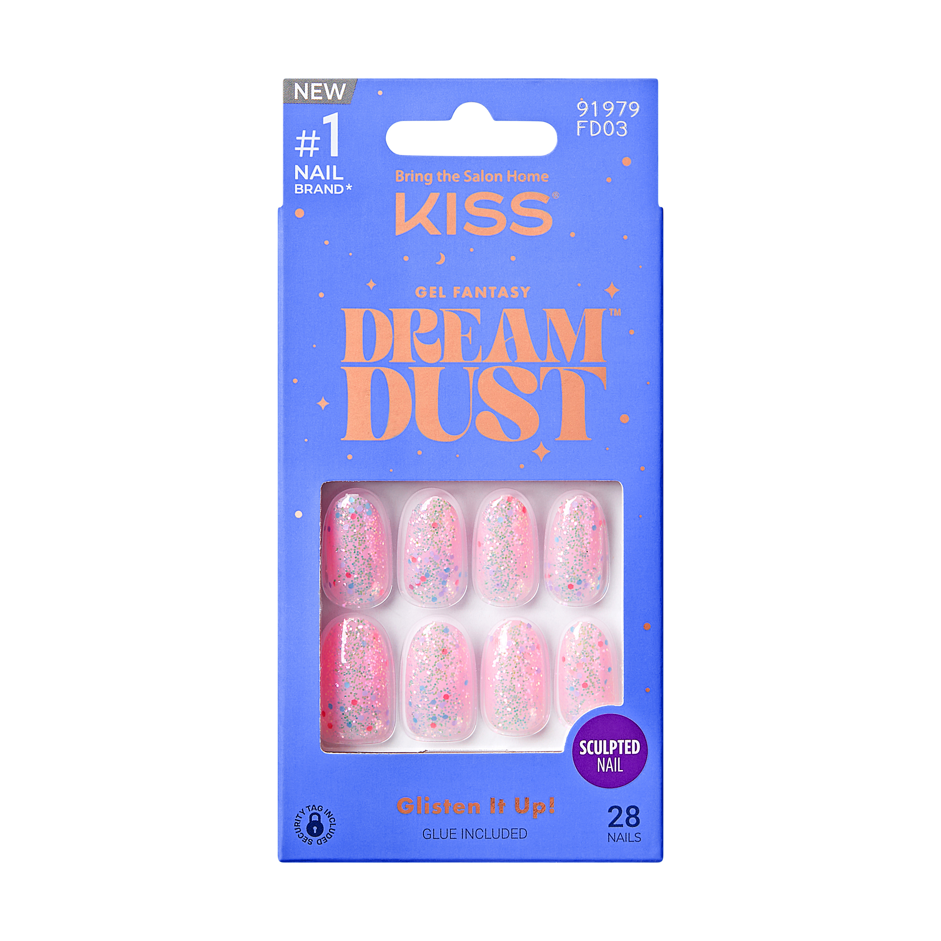 Unghii false Gel Fantasy Dreamdust, Diamonds 4 Me, 1 set, Kiss