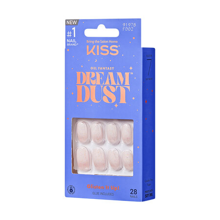 Unghii false Gel Fantasy Dreamdust, Silver Spoon, 1 set, Kiss 689409