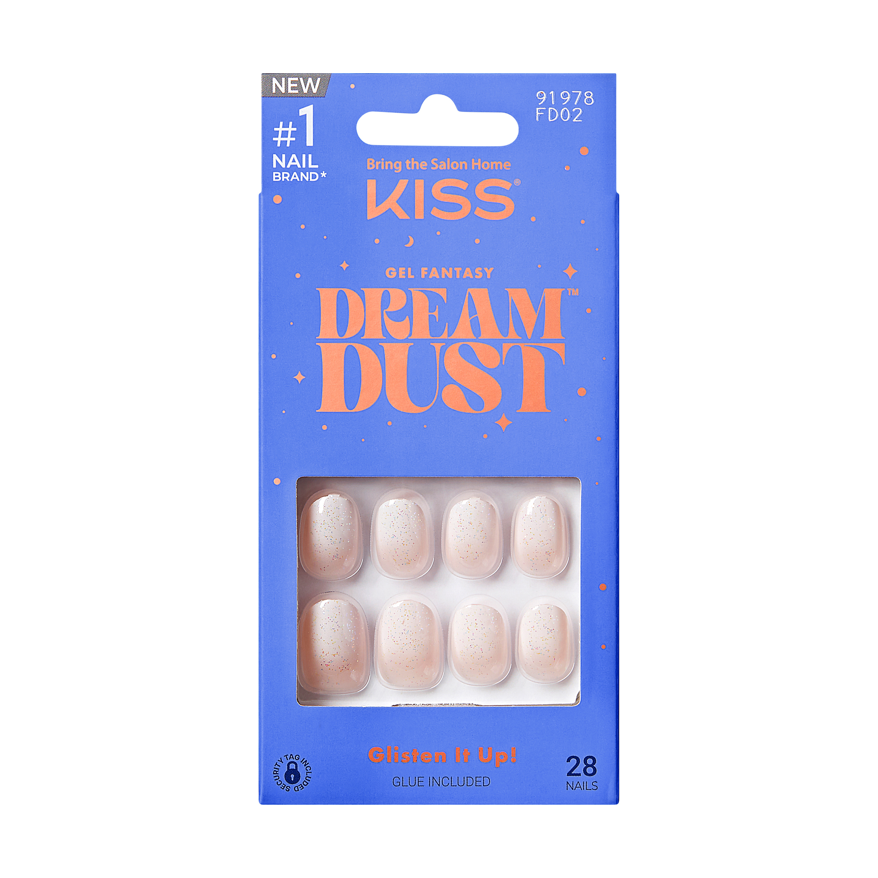 Unghii false Gel Fantasy Dreamdust, Silver Spoon, 1 set, Kiss