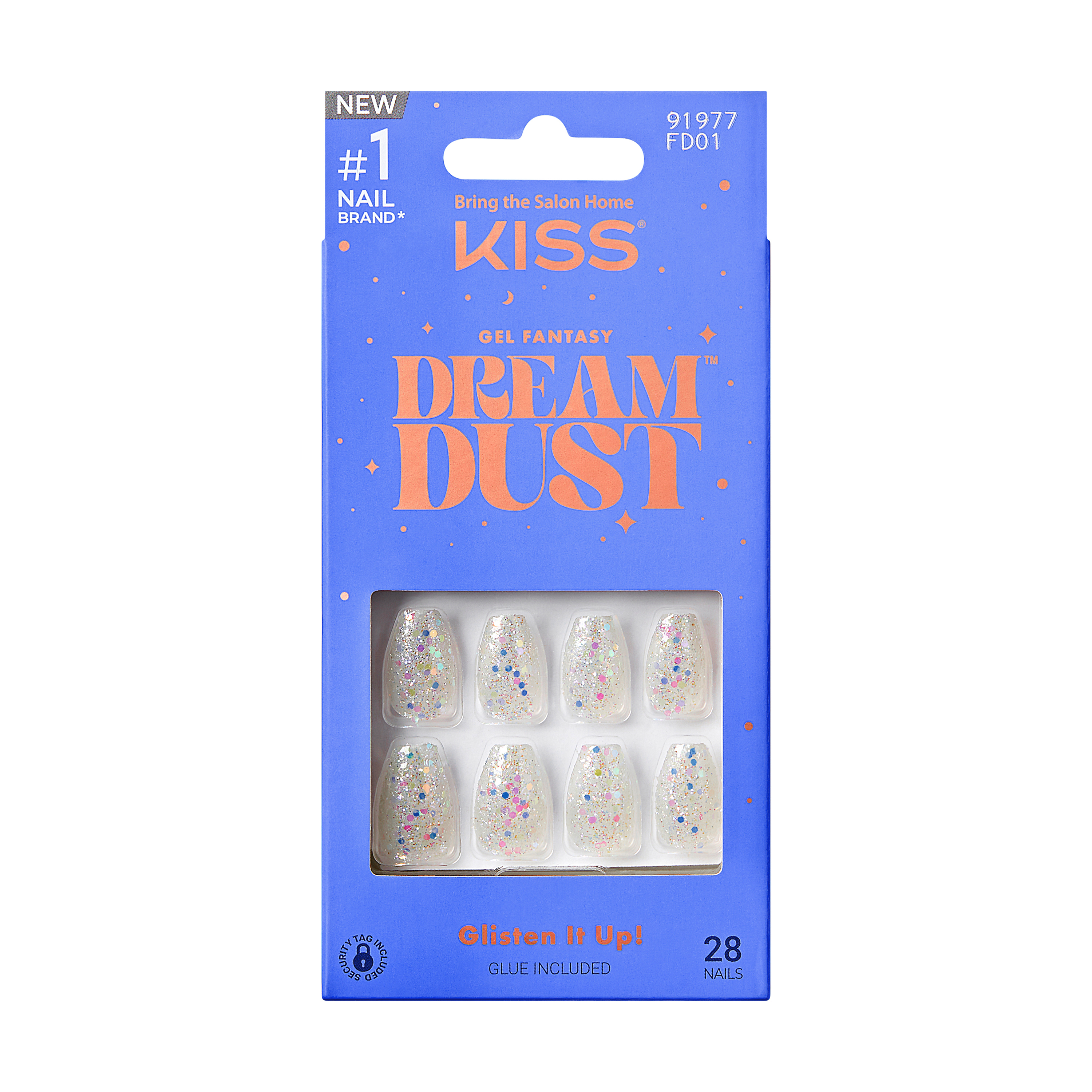 Unghii false Gel Fantasy Dreamdust, Mood Dust, 1 set, Kiss