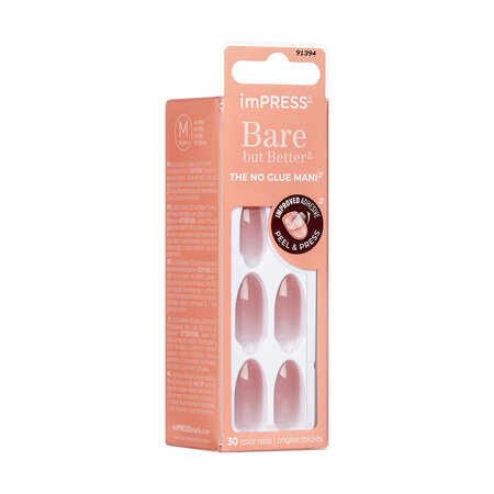 Unghii cu aplicare prin presare imPRESS Bare but Better, Serenity, 1 set, Kiss 689430