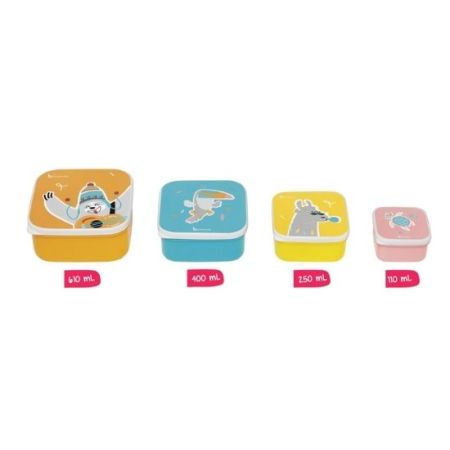 Set 4 cutii depozitare alimente, Badabulle 458820