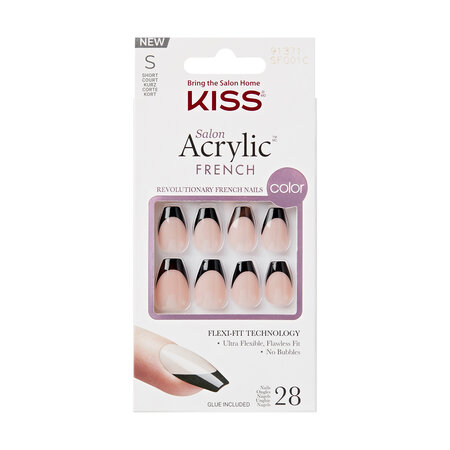 Unghii false Salon Acrylic French Color, Flame, 1 set, Kiss 689587