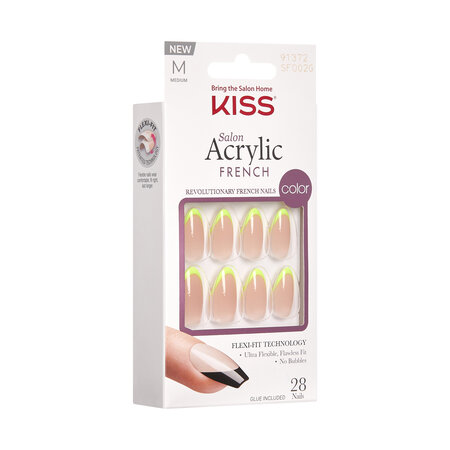 Unghii false Salon Acrylic French Color, Hype, 1 set, Kiss 689616