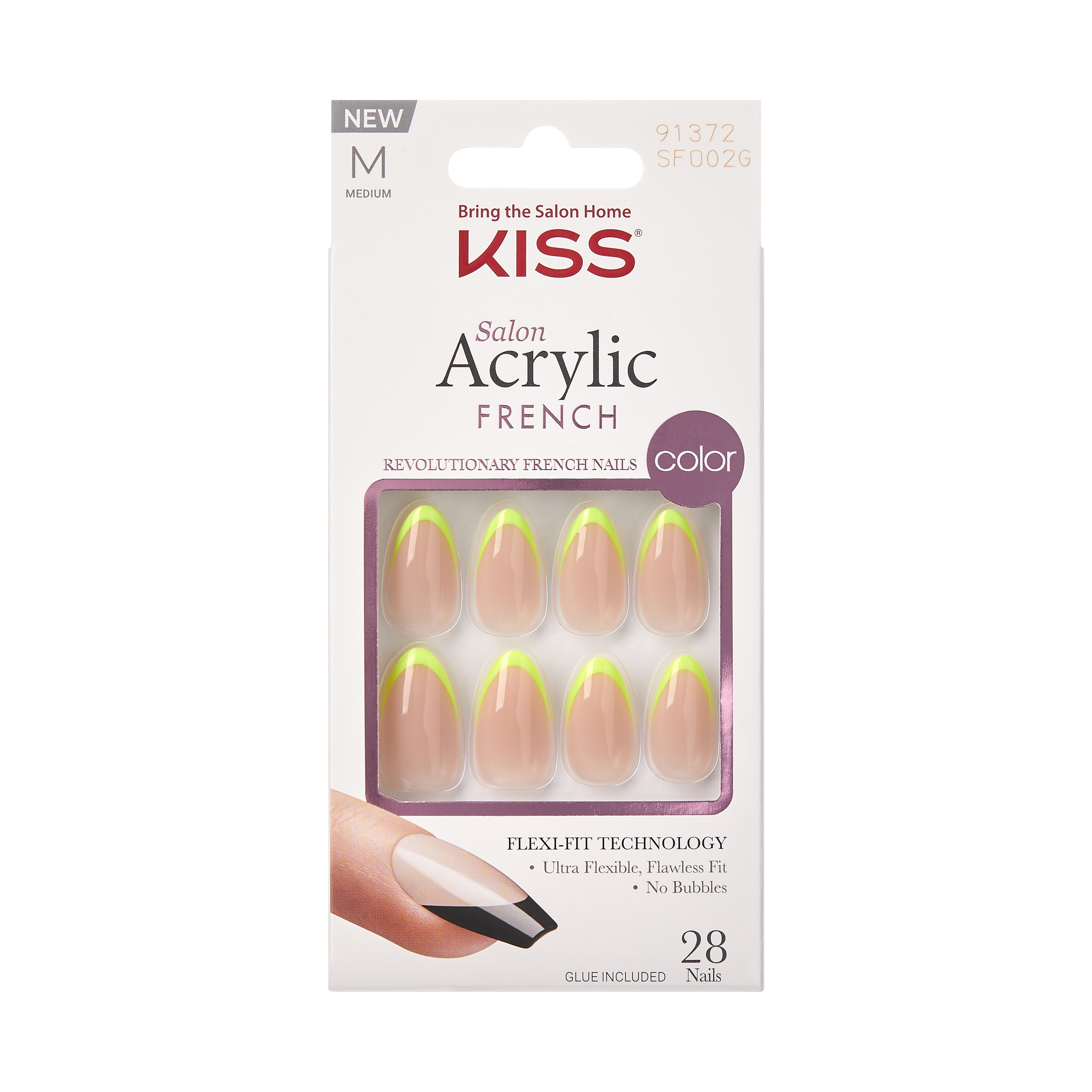 Unghii false Salon Acrylic French Color, Hype, 1 set, Kiss