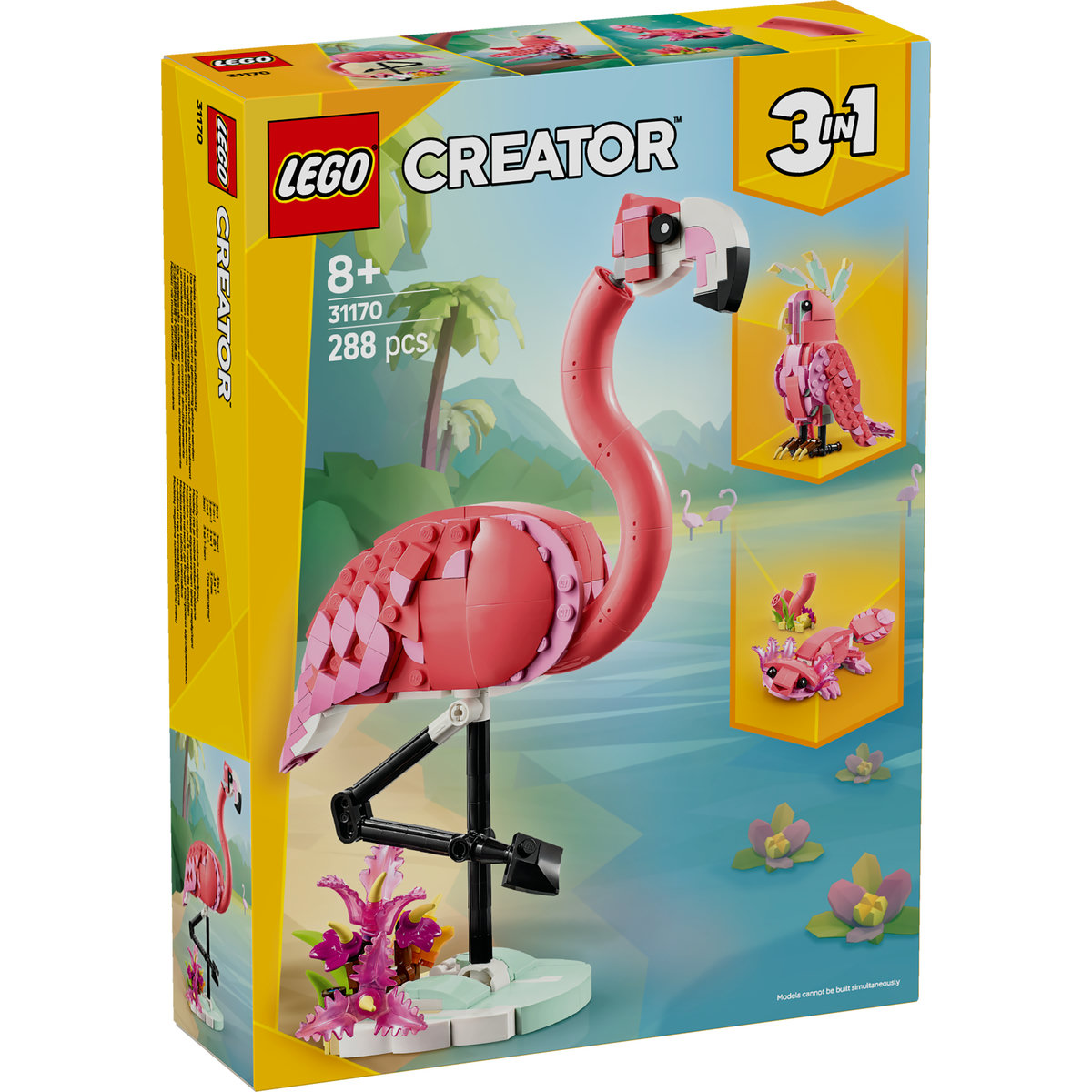 Animale salbatice flamingo roz Creator, +8 ani, 31170, Lego