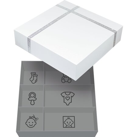 Cutie pentru amintirile bebelusului cu kit amprenta 2D Triple Frame White, Dooky 689708