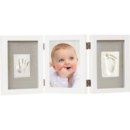 Cutie pentru amintirile bebelusului cu kit amprenta 2D Triple Frame White, Dooky 689707