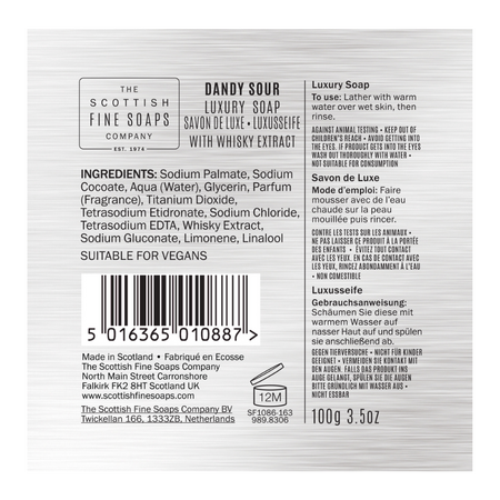 Sapun in cutie metalica, Dandy Sour, 100 g, Scottish Fine Soaps 689873