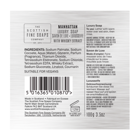Sapun in cutie metalica, Manhattan, 100 g, Scottish Fine Soaps 689892