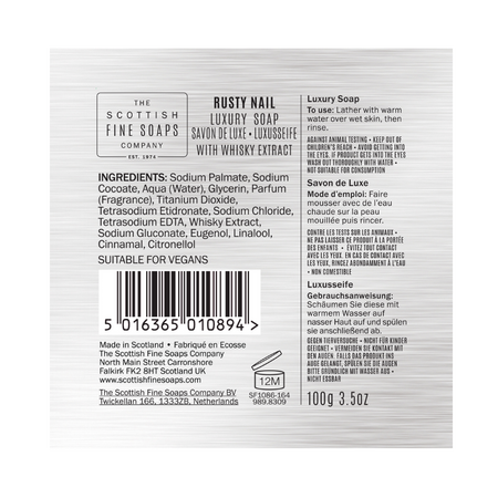 Sapun in cutie metalica, Rusty nail, 100 g, Scottish Fine Soaps 689899