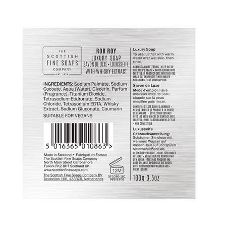 Sapun in cutie metalica, The Rob Roy, 100 g, Scottish Fine Soaps 689904