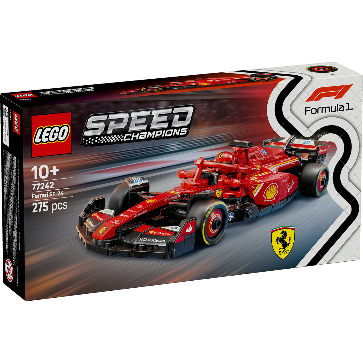 Masina de curse F1 Ferrari SF-24 Speed Champions, +10 ani, 77242, Lego