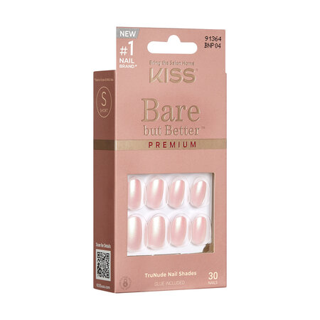Unghii false Mocha Short Bare But Better Premium, 30 buc, Kiss 690686
