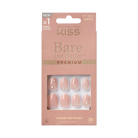 Unghii false Slay Short Bare But Better Premium, 30 buc, Kiss