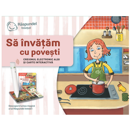Pachet creion vorbitor Albi si carte Sa invatam cu povesti, Sa invatam cu povesti, 3 ani+, Raspundel Istetel 821557