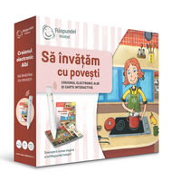 Pachet creion vorbitor Albi si carte Sa invatam cu povesti, Sa invatam cu povesti, 3 ani+, Raspundel Istetel