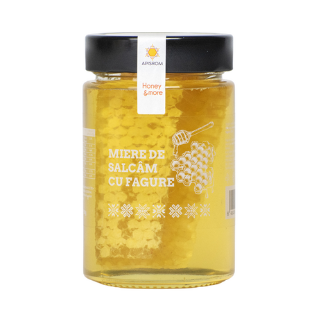 Miere de salcam cu fagure, 500 g, Apisrom