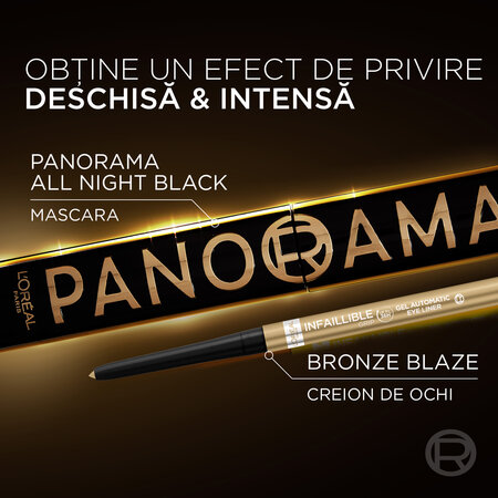 Creion mecanic de ochi 36H Infaillible Grip Bronze, Soft Gold, 1 g, Loreal Paris 691093