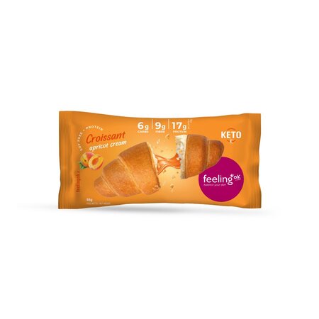 Croissant proteic cu crema de caise, 65 g, Feeling Ok