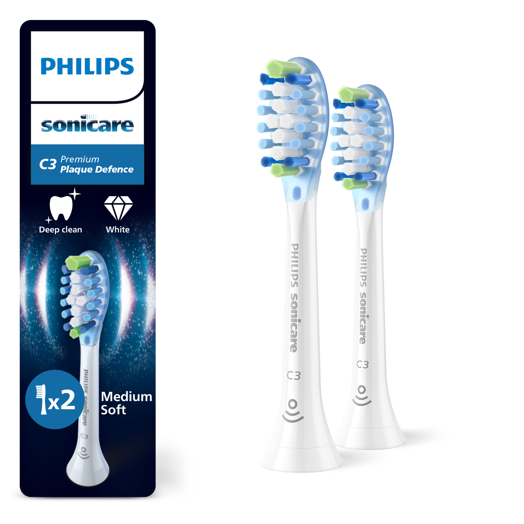 Rezerva pentru periuta Plaque Control Sonicare, Alb, HX9042/87, 2 bucati, Philips