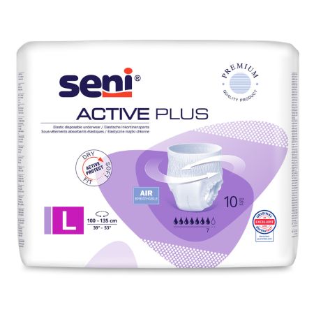 Scutece chilot pentru adulti Active Plus, Marimea L, 10 buc, Seni