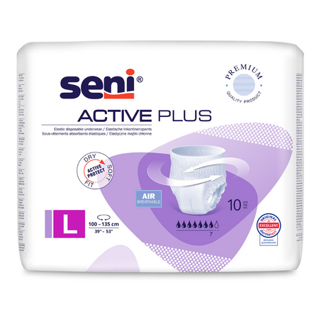 Scutece chilot pentru adulti Active Plus, Marimea L, 10 buc, Seni