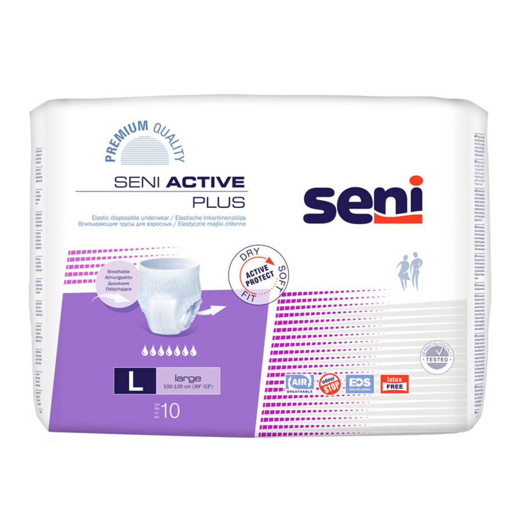 Scutece chilot pentru adulti Active Plus, Marimea L, 10 buc, Seni