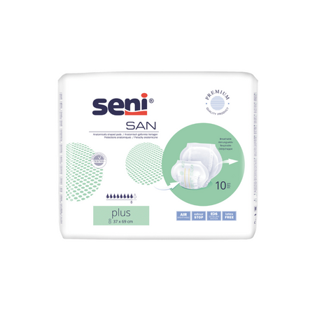 Absorbante pentru incontinenta San Plus, 10 buc, Seni