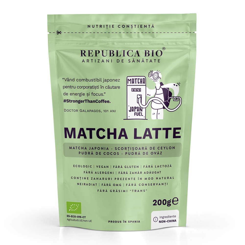 Pulbere Bio Matcha Latte, 200 g, Republica Bio