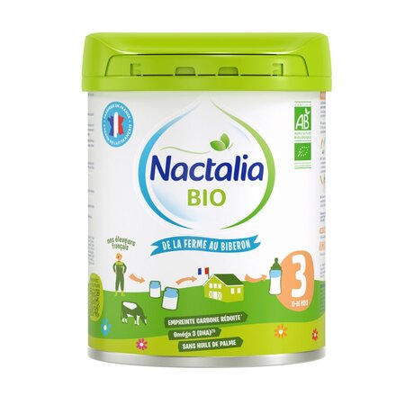 Formula de lapte praf Organica Bio 3, 10 luni +, 800 g, Nactalia