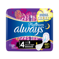 Absorbante Platinum Night, Size 4, 5 bucati, Always