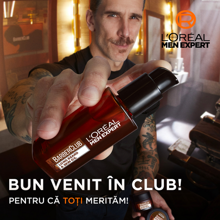 Ulei pentru barba si tenul barbatilor Barber Club Men Expert, 30 ml, Loreal Paris 691840