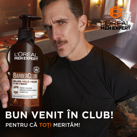 Gel de curatare 3 in 1 pentru barbati Barber Club Men Expert, 200 ml, Loreal Paris 691853
