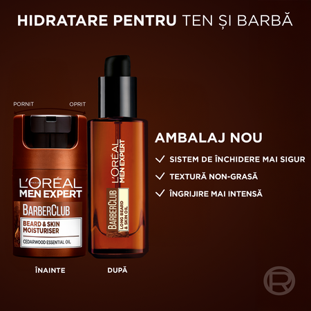 Crema hidratanta pentru barba si ten sensibil Barber Club Men Expert, 50 ml, Loreal Paris 691861