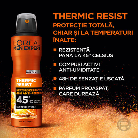 Spray antiperspirant pentru barbati Thermic Resist Men Expert, 150 ml, Loreal Paris 691881