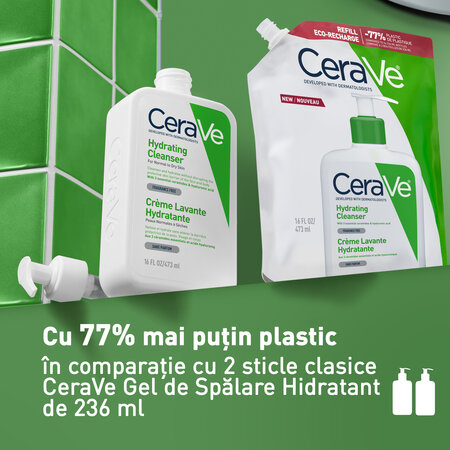 Rezerva Gel de curatare hidratant pentru piele normala-uscata, 473 ml, Cerave 692295