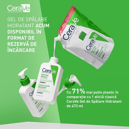 Rezerva Gel de curatare hidratant pentru piele normala si uscata, 473 ml, Cerave 816551