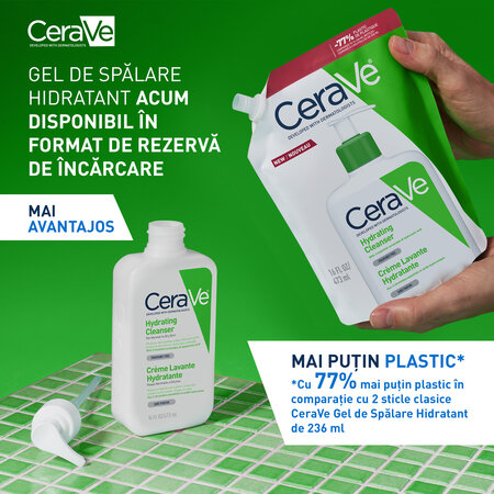 Rezerva Gel de curatare hidratant pentru piele normala-uscata, 473 ml, Cerave 692298