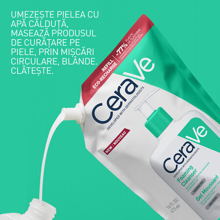 Rezerva Gel de curatare spumant pentru piele normala-grasa, 473 ml, Cerave 692274