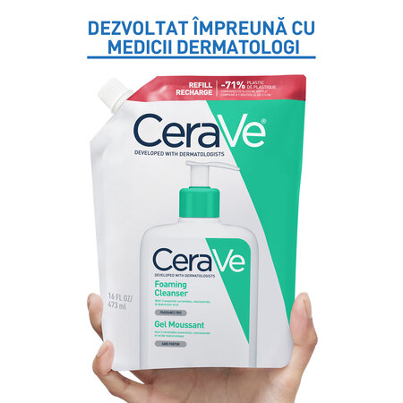Rezerva Gel de curatare spumant pentru piele normala si grasa, 473 ml, Cerave 816533
