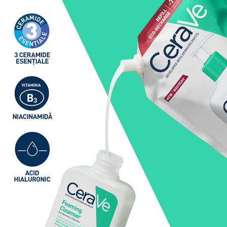 Rezerva Gel de curatare spumant pentru piele normala-grasa, 473 ml, Cerave 692278