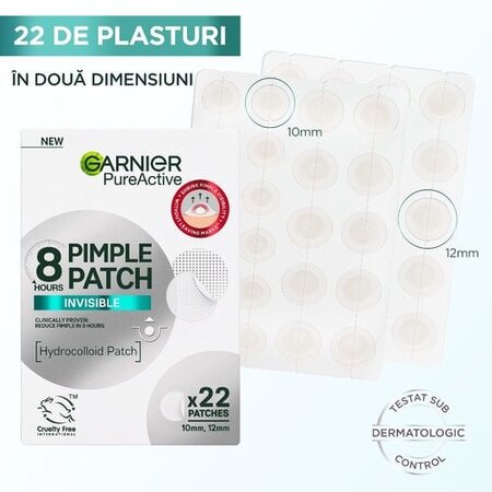 Plasturi invizibili pentru cosuri Pure Active, 22 bucati, Garnier 691997