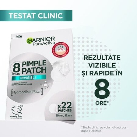 Plasturi invizibili pentru cosuri Pure Active, 22 bucati, Garnier 691998