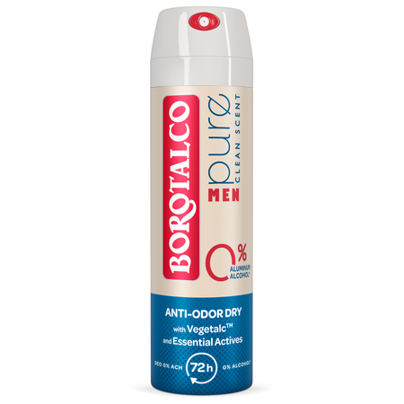 Deodorant Spray Men, Pure Clean Scent, 150 ml, Borotalco