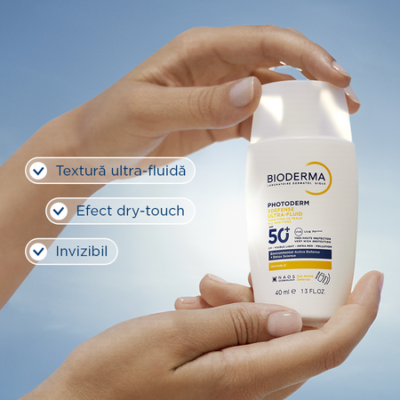 Fluid cu SPF 50+ Ultra invizibil pentru fata Photoderm Xdefense, 40 ml, Bioderma 693016
